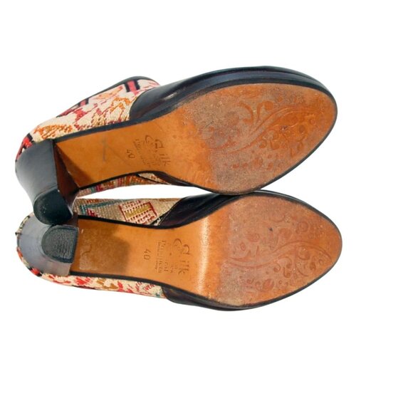 SILKSON SHOES Turkish Kilim Heeled Booties Ankle Boots 40/ 9.5-10 - Picture 6 of 7